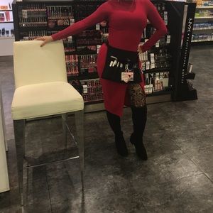 RED LONG SLEEVE - SIDESLIT DRESS 😍😍